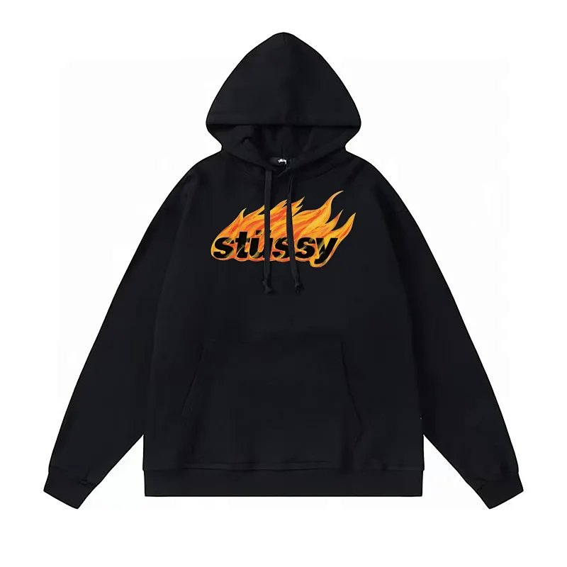 Stüssy Flames Hoodie Black