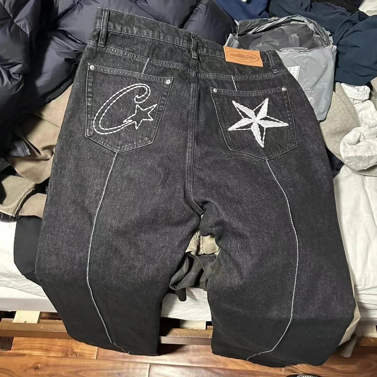 Corteiz C-Star Denim Shorts Azul Desteñido