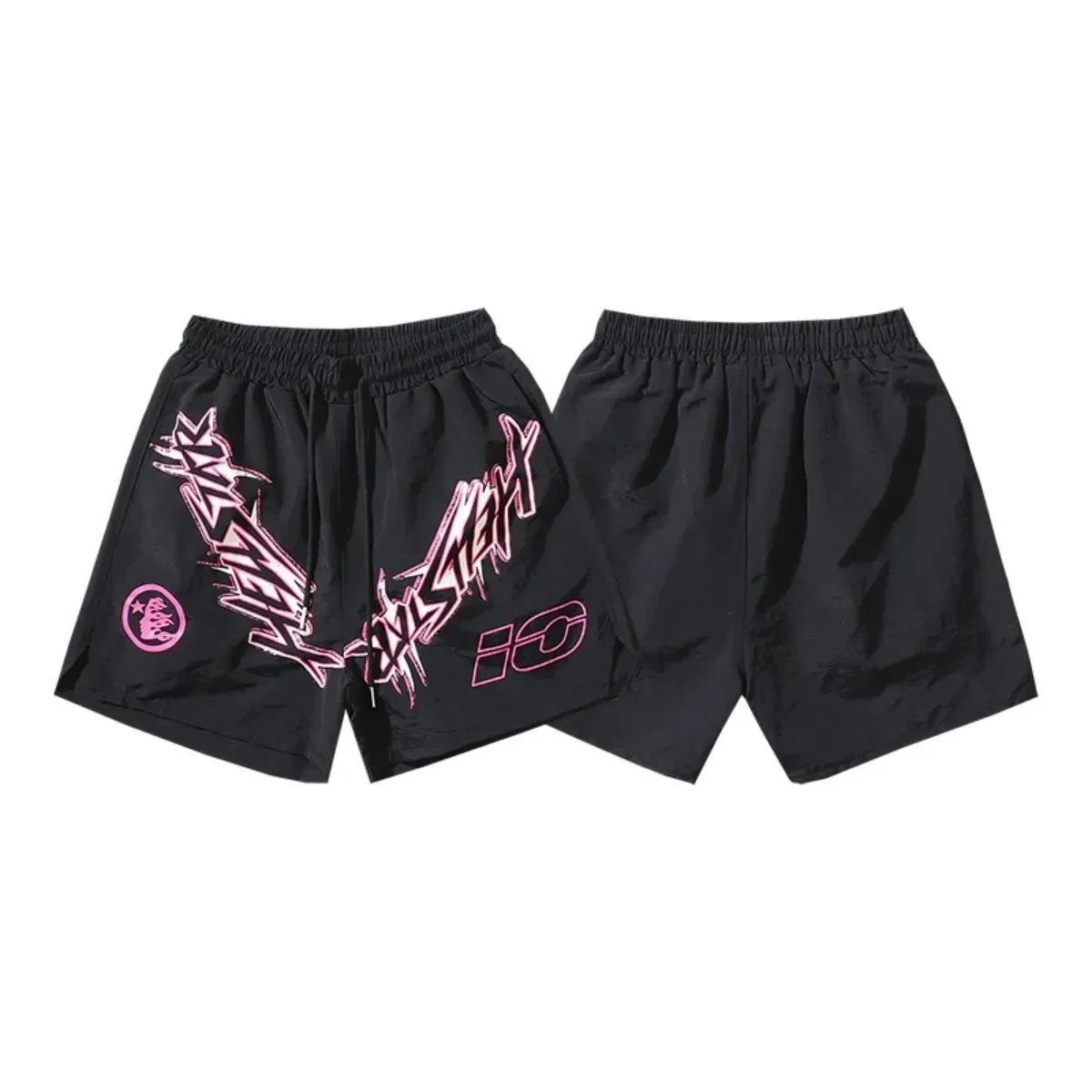 Hellstar Waxed Nylon Athletic Shorts Black/Pink