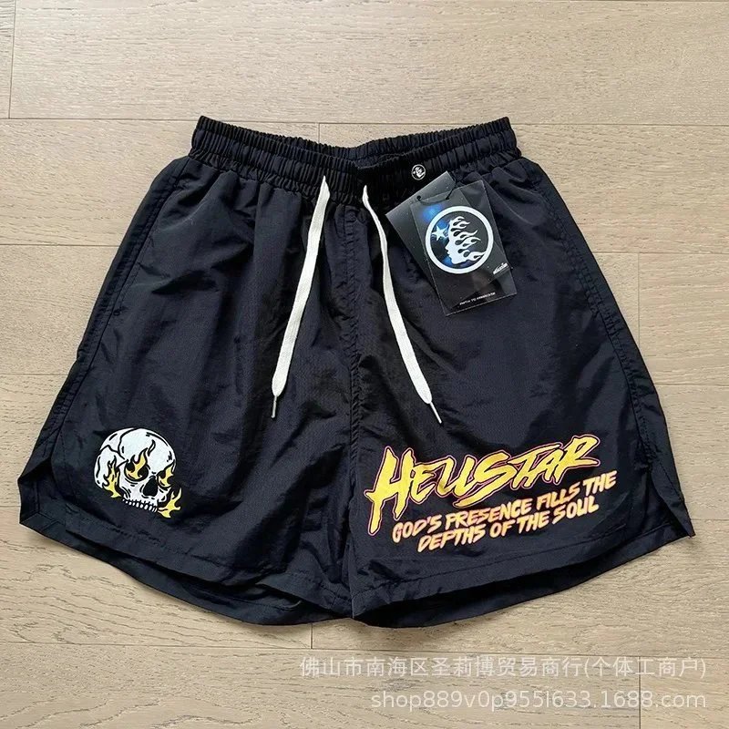 Hellstar Waxed Nylon Athletic Shorts Black/Pink