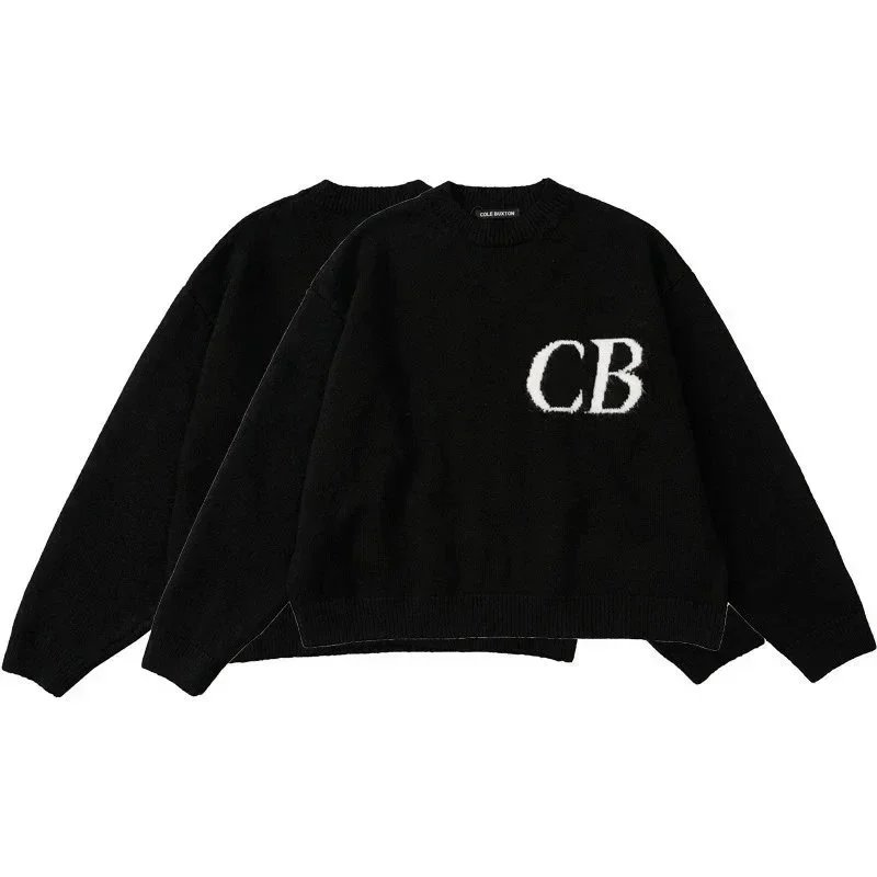 Cole Buxton CB Logo Knit Sweater Black