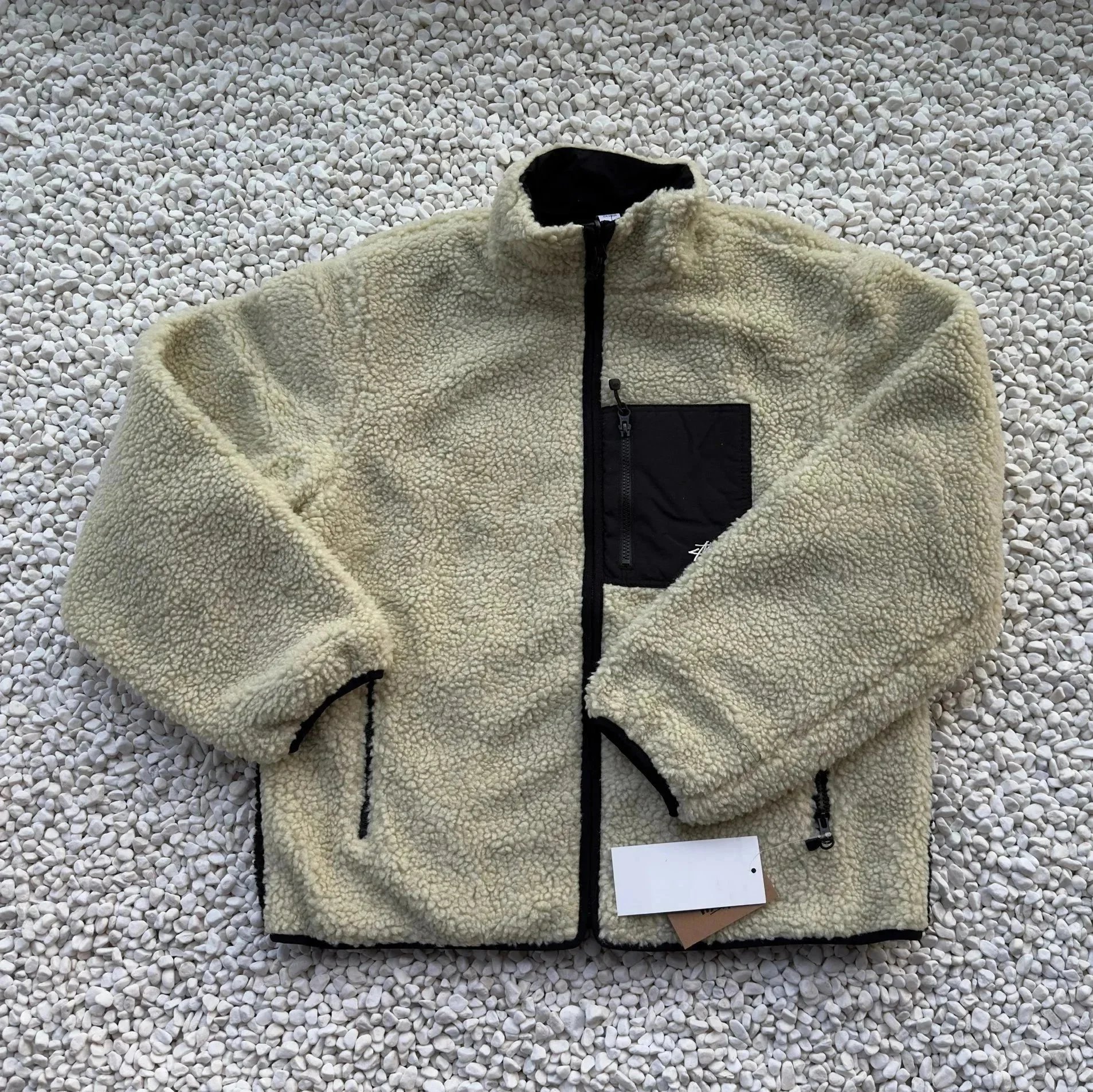 Stüssy 8 Ball Reversible Sherpa Fleece Jacket Green
