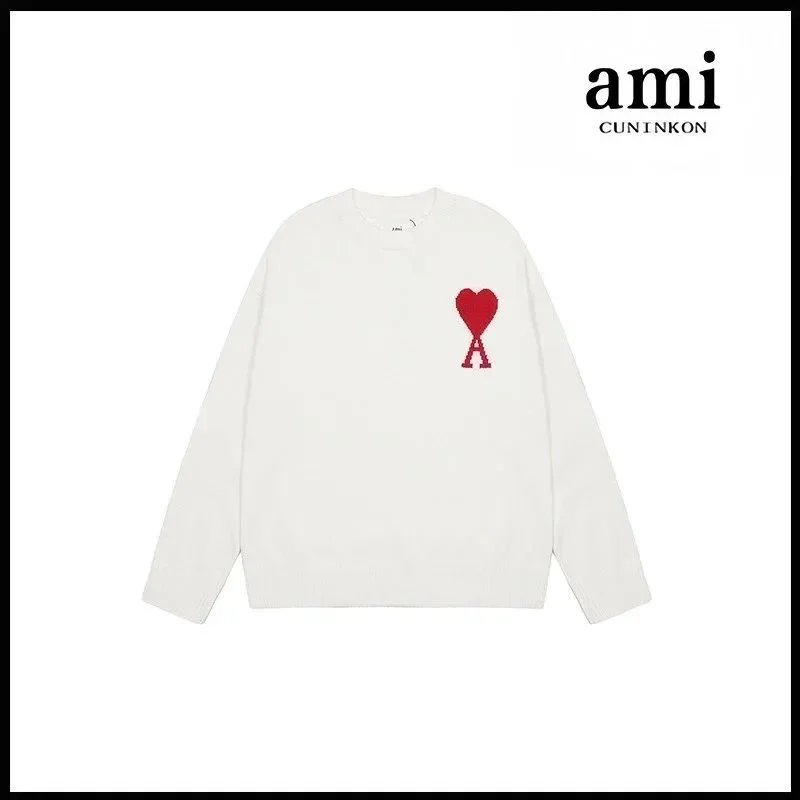 AMI Paris Ami de Cœur Crewneck Sweater Off-White