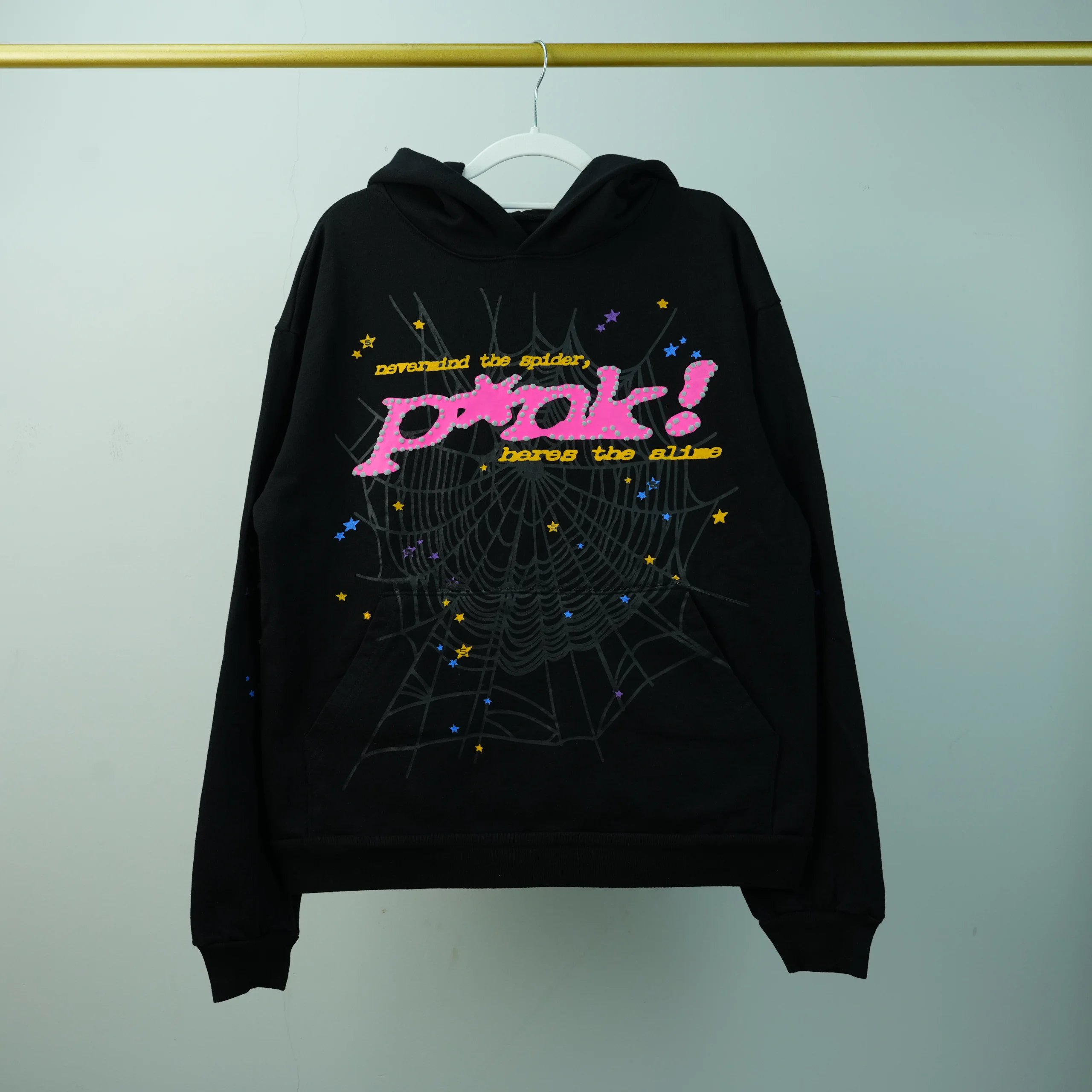 Sp5der P*nk Hoodie Black