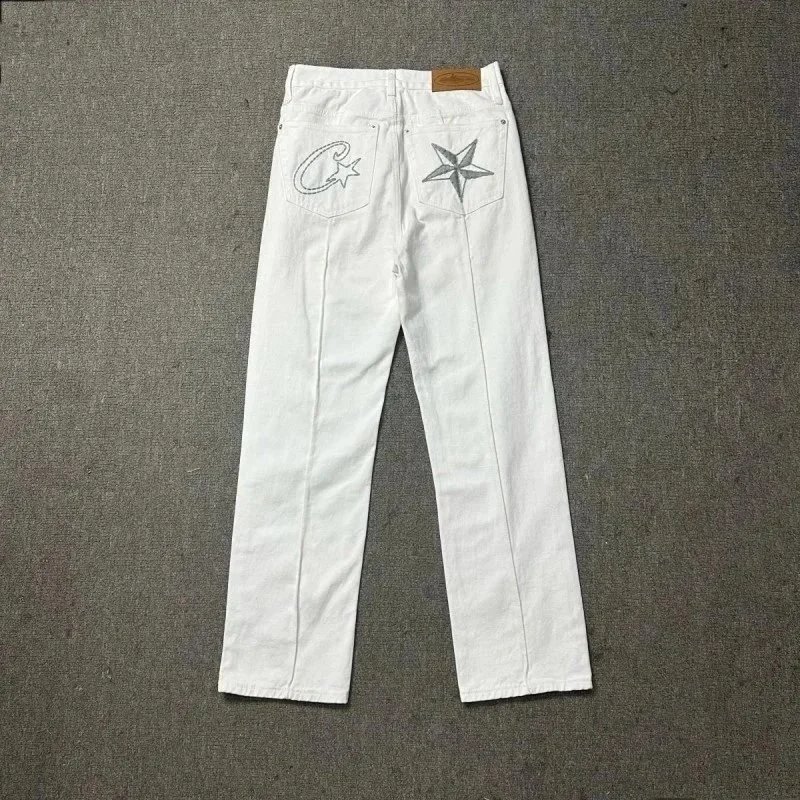 Corteiz Island Baggy Denim Jeans Washed Black
