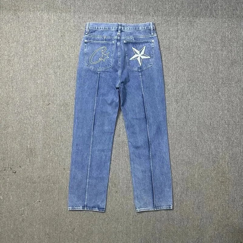 Corteiz Seamed Denim Jeans Washed Blue