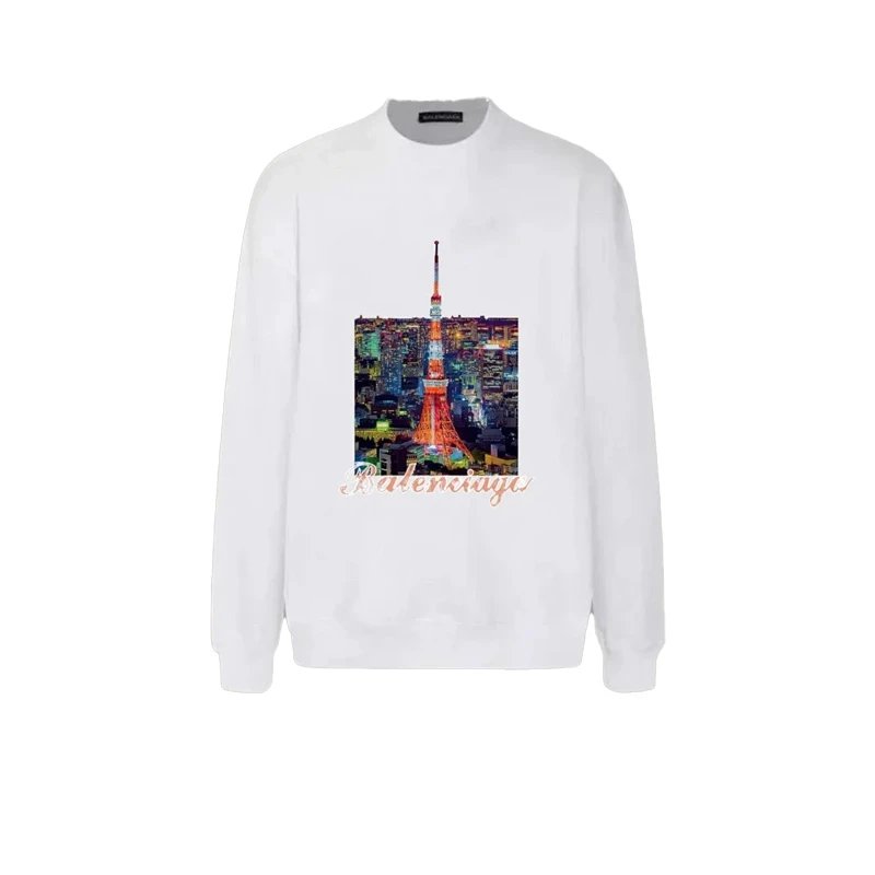 Balenciaga Tokyo Tower Print Crewneck Sweatshirt