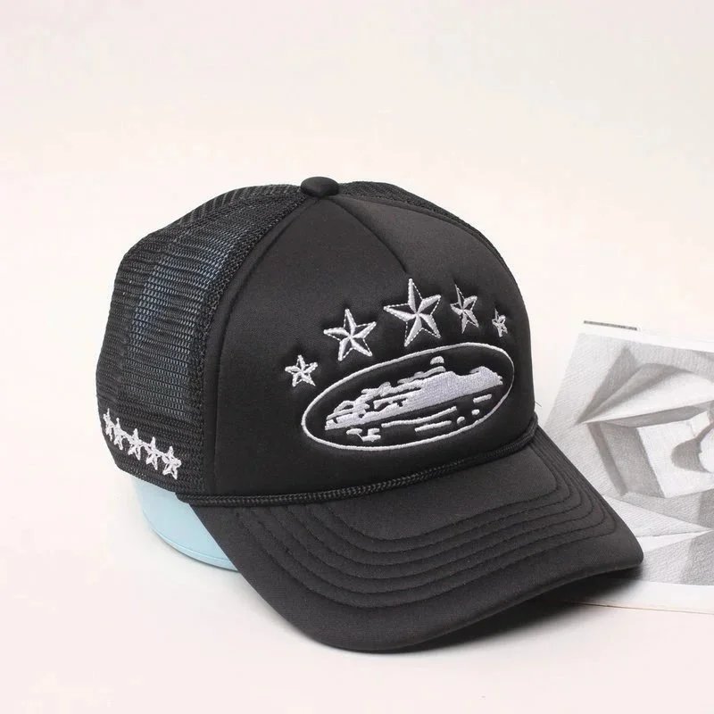 Corteiz 5 Starz Alcatraz Trucker Hat Black