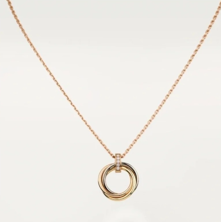 Cartier LOVE Necklace, 3 Diamonds Yellow Gold