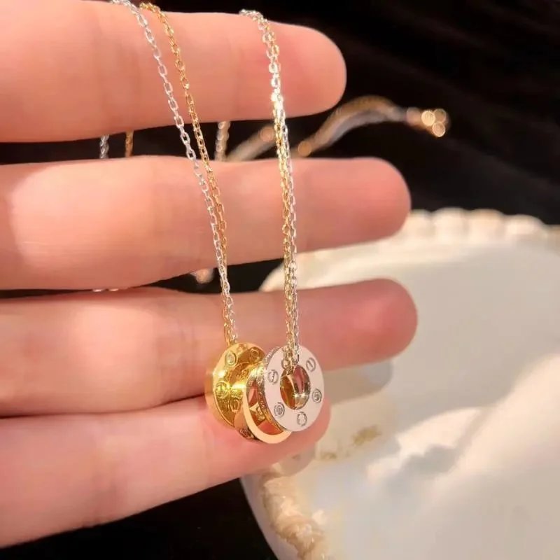 Cartier LOVE Necklace, 3 Diamonds Yellow Gold
