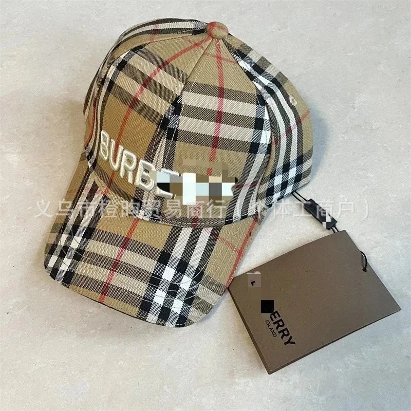 Burberry Logo Detail Vintage Check Cotton Baseball Cap Archive Beige