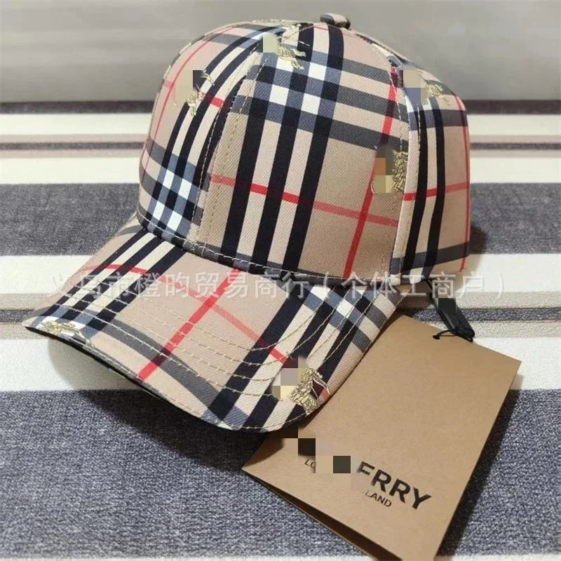 Burberry Logo Detail Vintage Check Cotton Baseball Cap Archive Beige