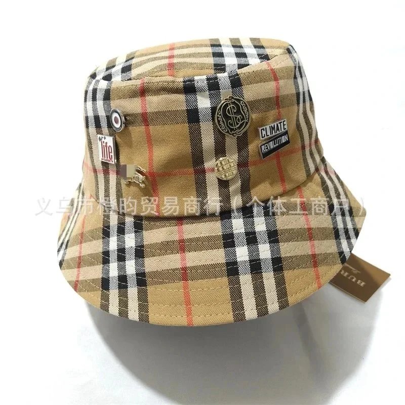Burberry Logo Detail Vintage Check Cotton Baseball Cap Archive Beige