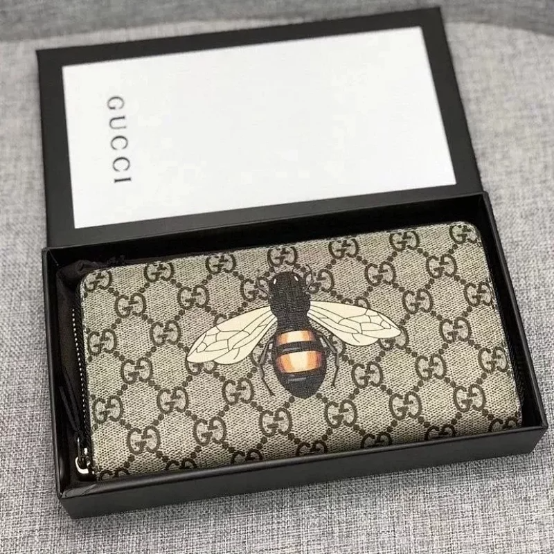 Gucci GG Supreme Bee Print Bi-Fold Wallet