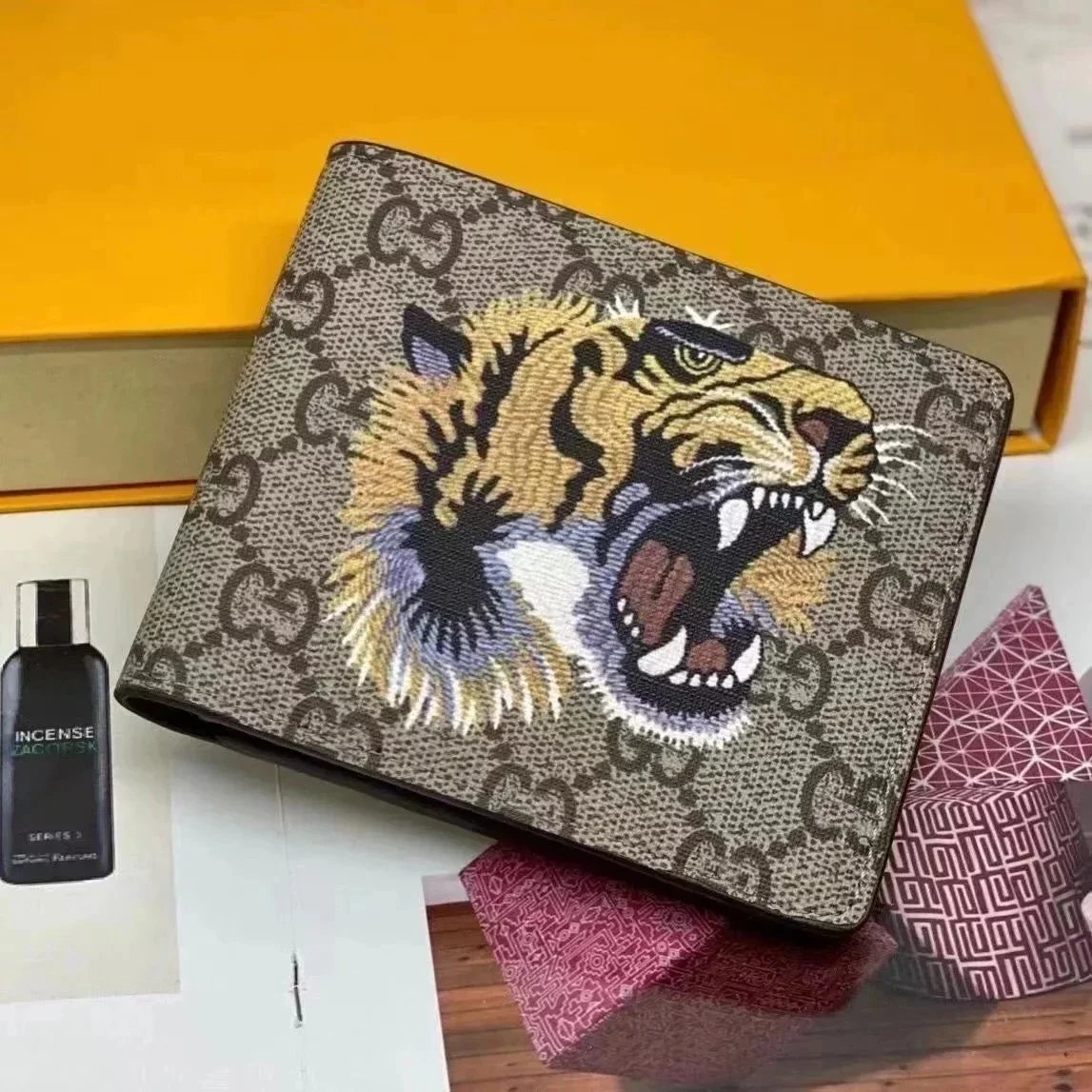 Gucci GG Supreme Bee Print Bi-Fold Wallet