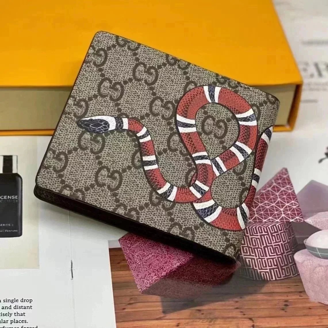 Gucci GG Supreme Bee Print Bi-Fold Wallet