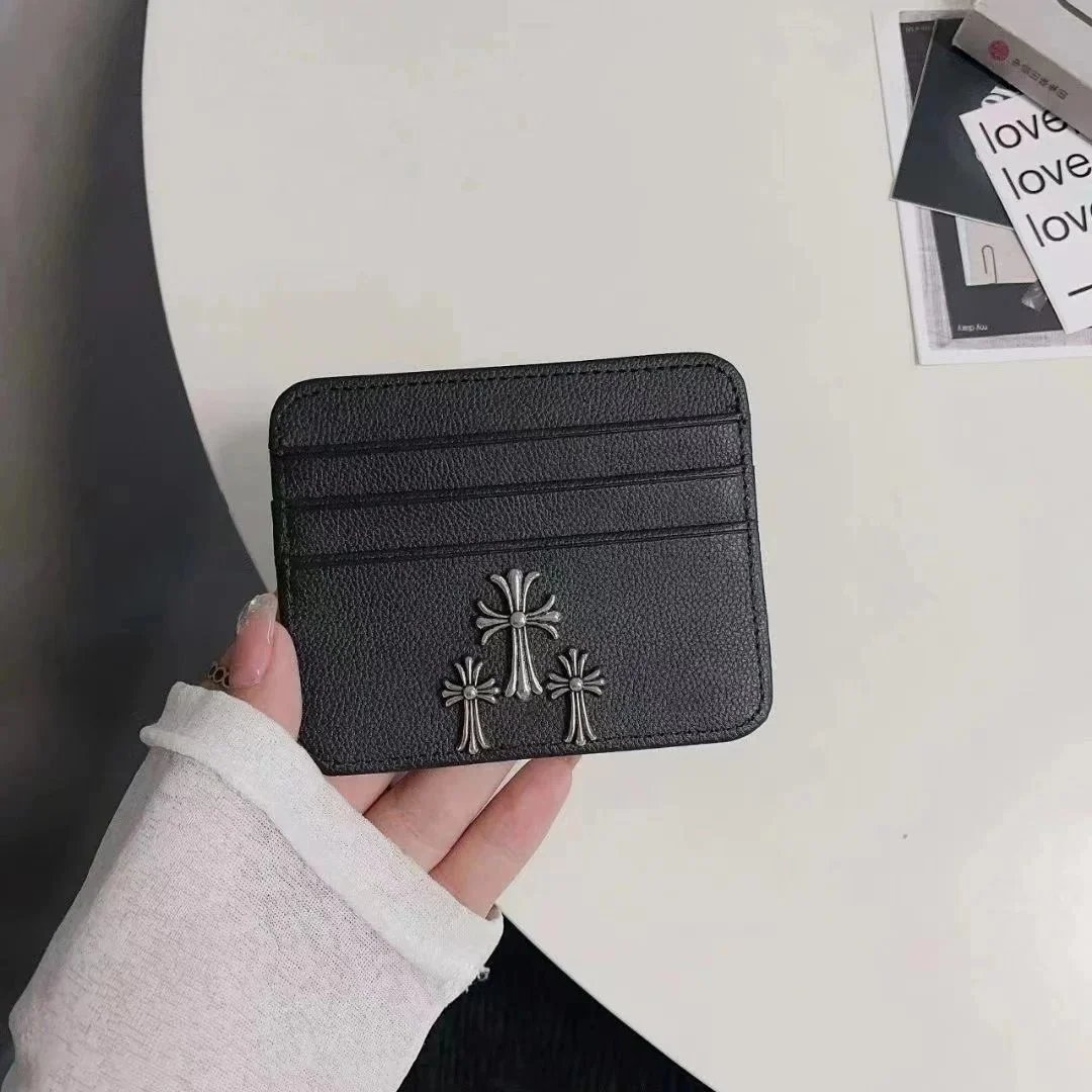 Chrome Hearts 3 Cross Card Holder White