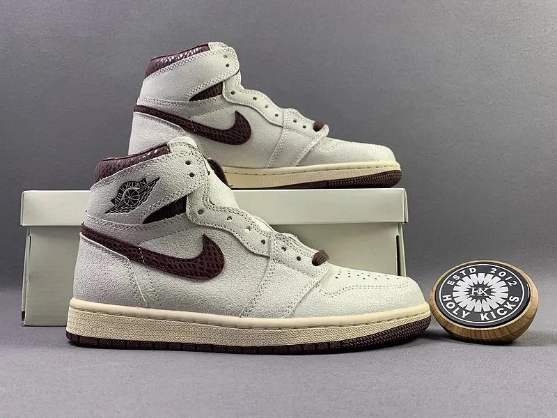 Air Jordan 1 Retro High OG x A Ma Maniére Sail and Burgundy