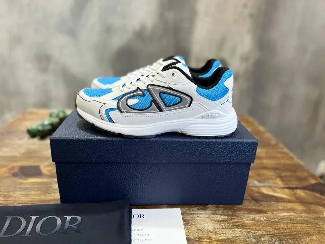 Dior B30 Sneaker White Blue Mesh and Technical Fabric