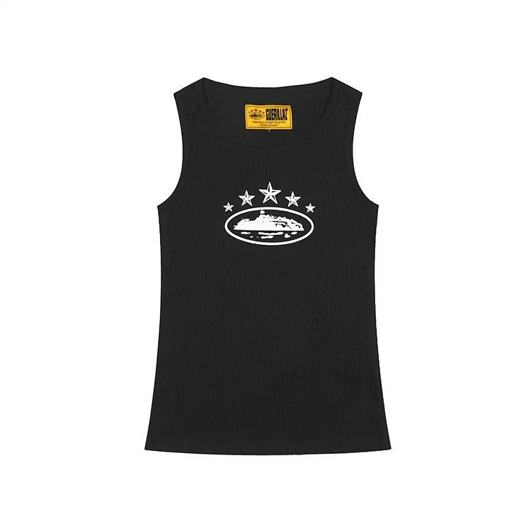 Corteiz Womens 5 Starz Alcatraz Tank Top Black