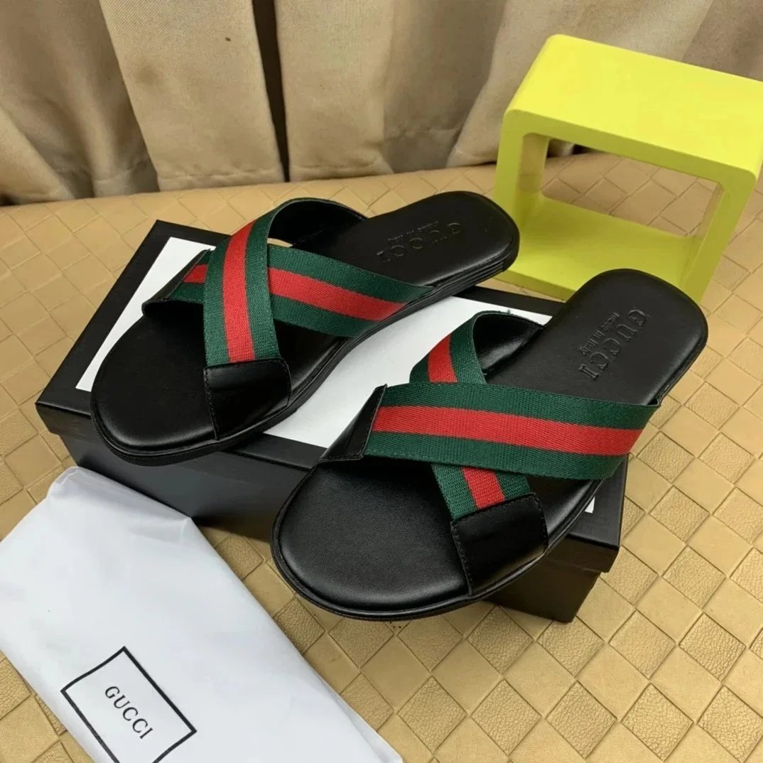 Gucci Maverik Web Criss-Cross Slides Black Green Red