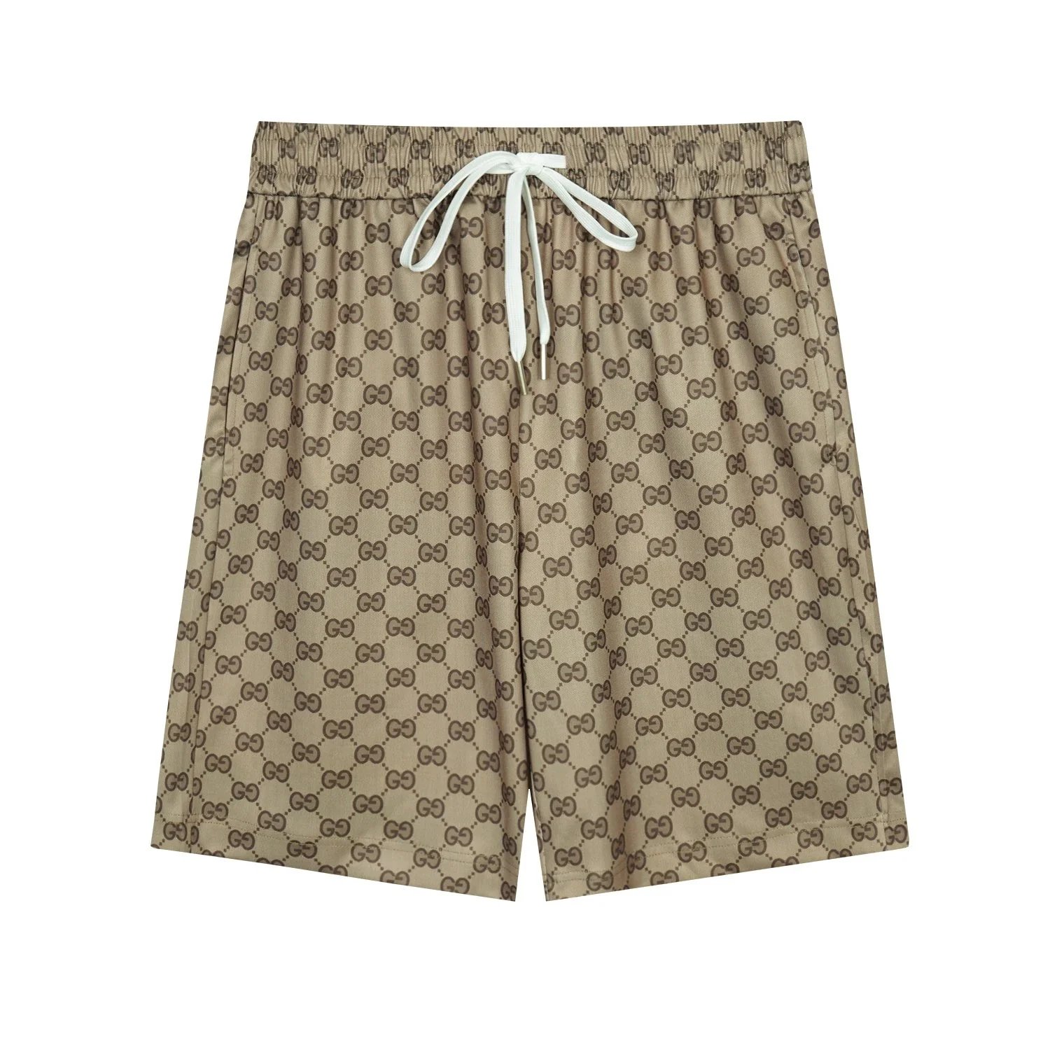 Gucci GG Supreme Linen Shorts Beige Ebony