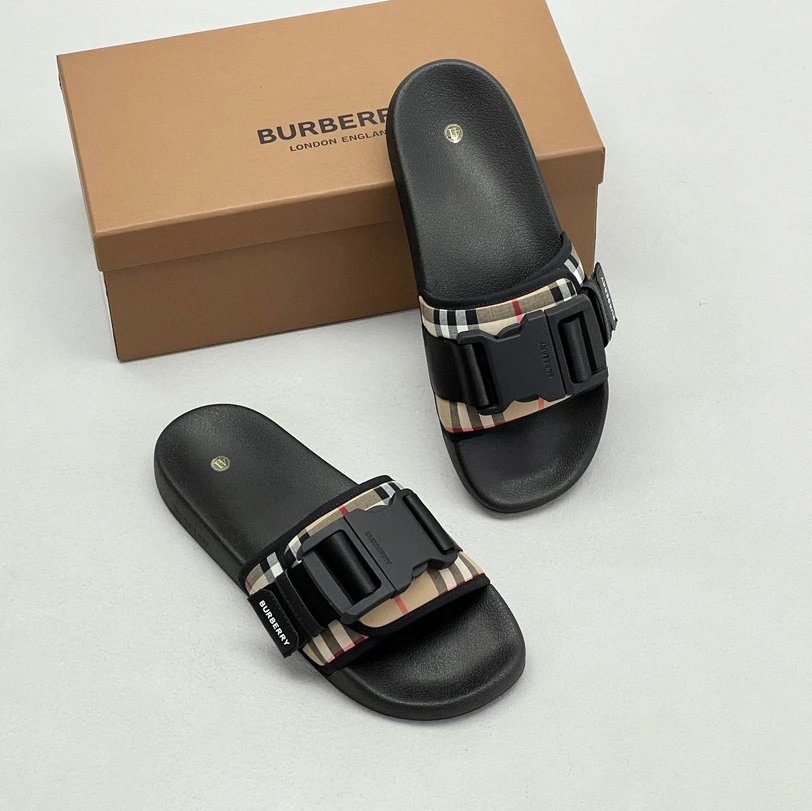 Burberry Furley Vintage Check Slides Archive Beige