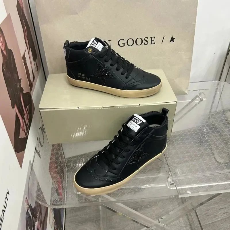 Golden Goose Mid Star Zebra Print Sneakers