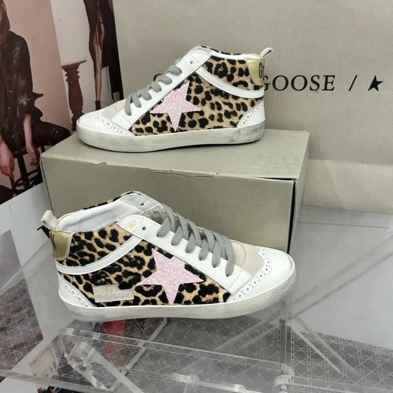 Golden Goose Mid Star Zebra Print Sneakers