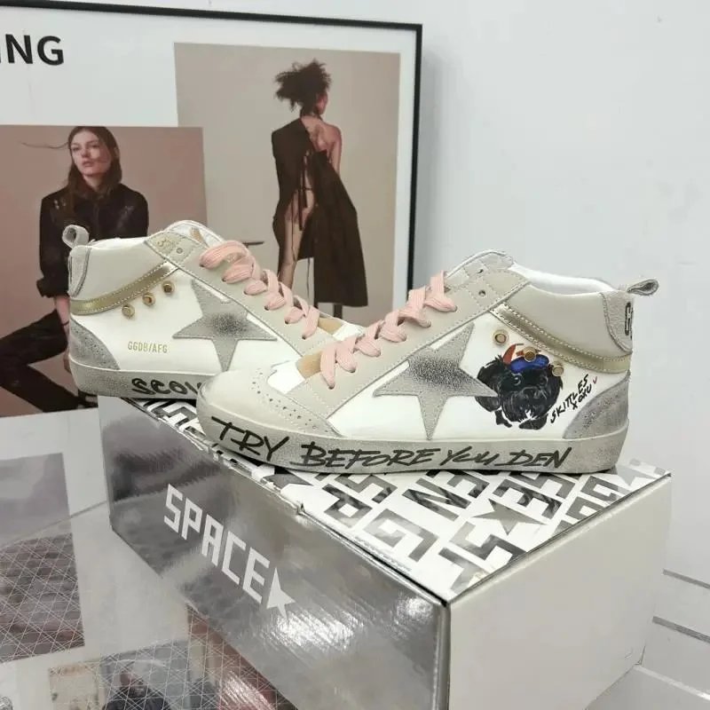 Golden Goose Mid Star Zebra Print Sneakers