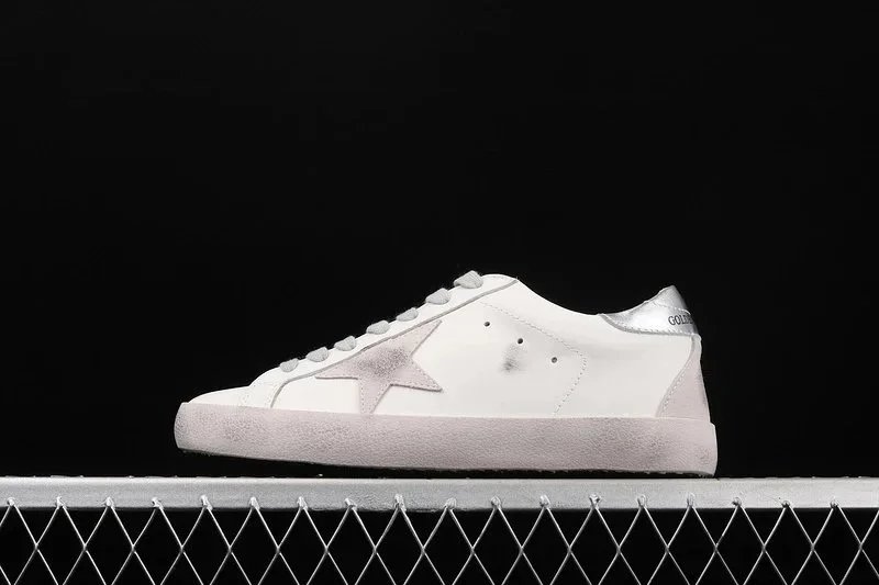 Golden Goose Space-Star Silver Glitter Sneakers