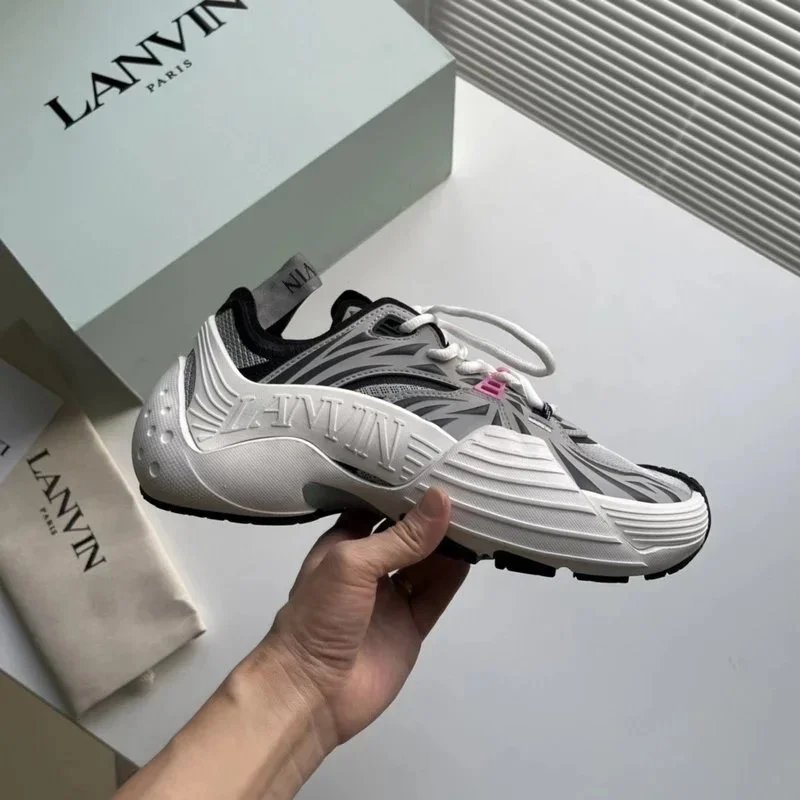 Lanvin Curb Sneakers White