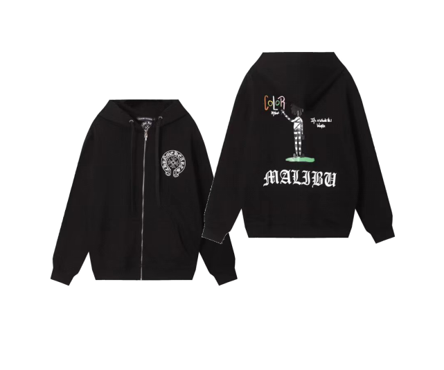 Chrome Hearts Red Horseshoe Hoodie Black