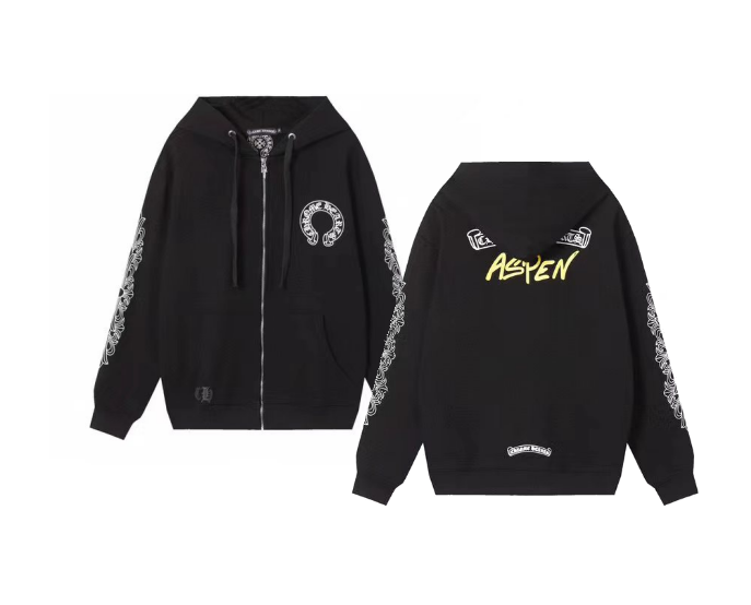 Chrome Hearts Red Horseshoe Hoodie Black
