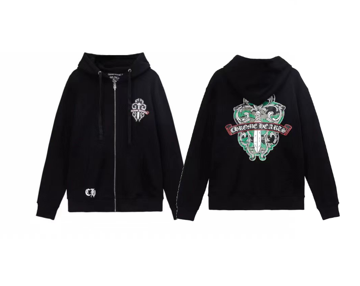 Chrome Hearts Red Horseshoe Hoodie Black