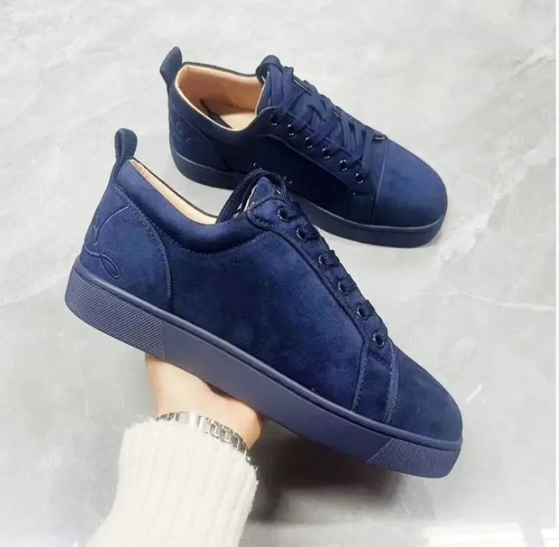 Christian Louboutin Louis Junior Spikes Veau Velours Sneakers Black