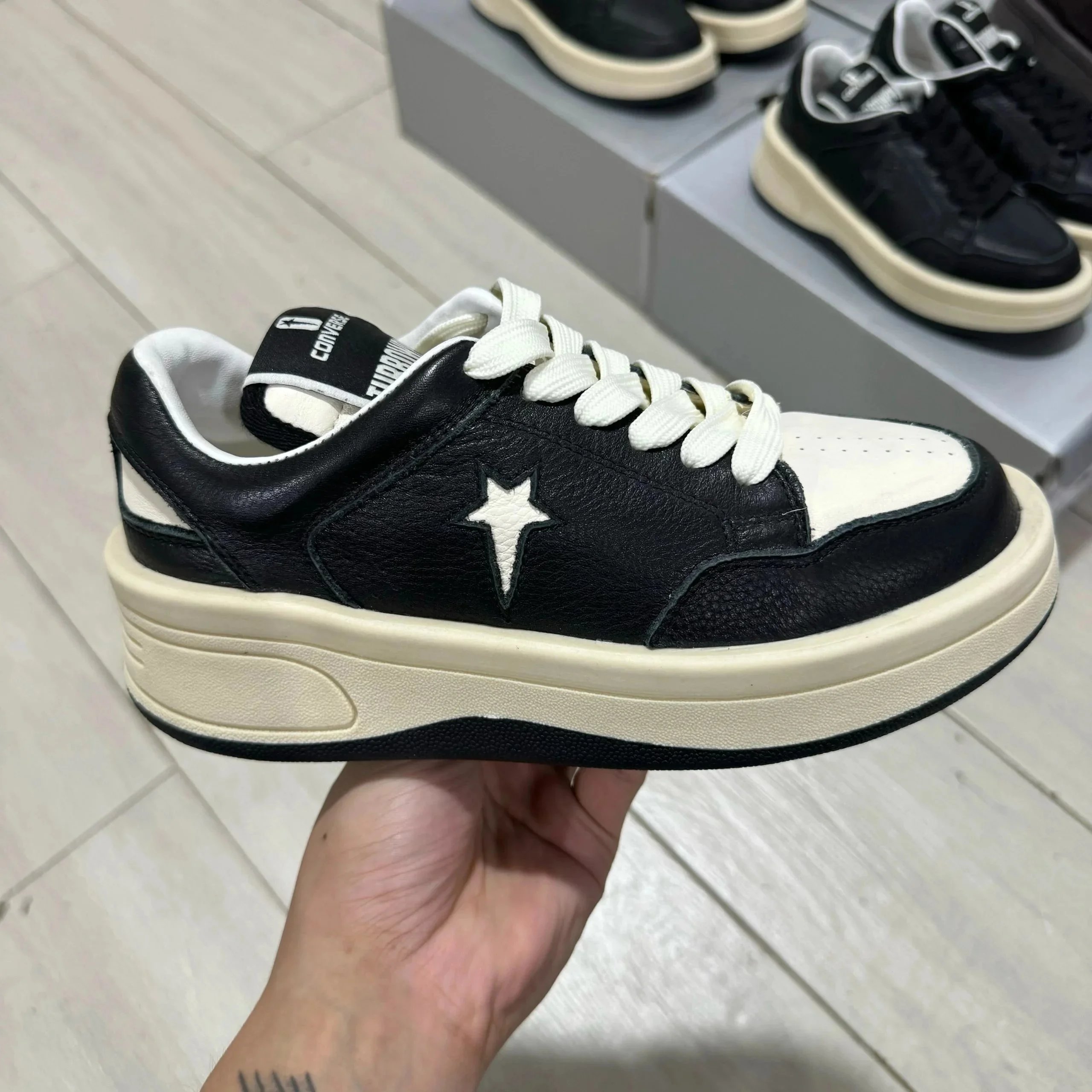Converse x Rick Owens DRKSHDW TURBOWPN Mid 'Egret'