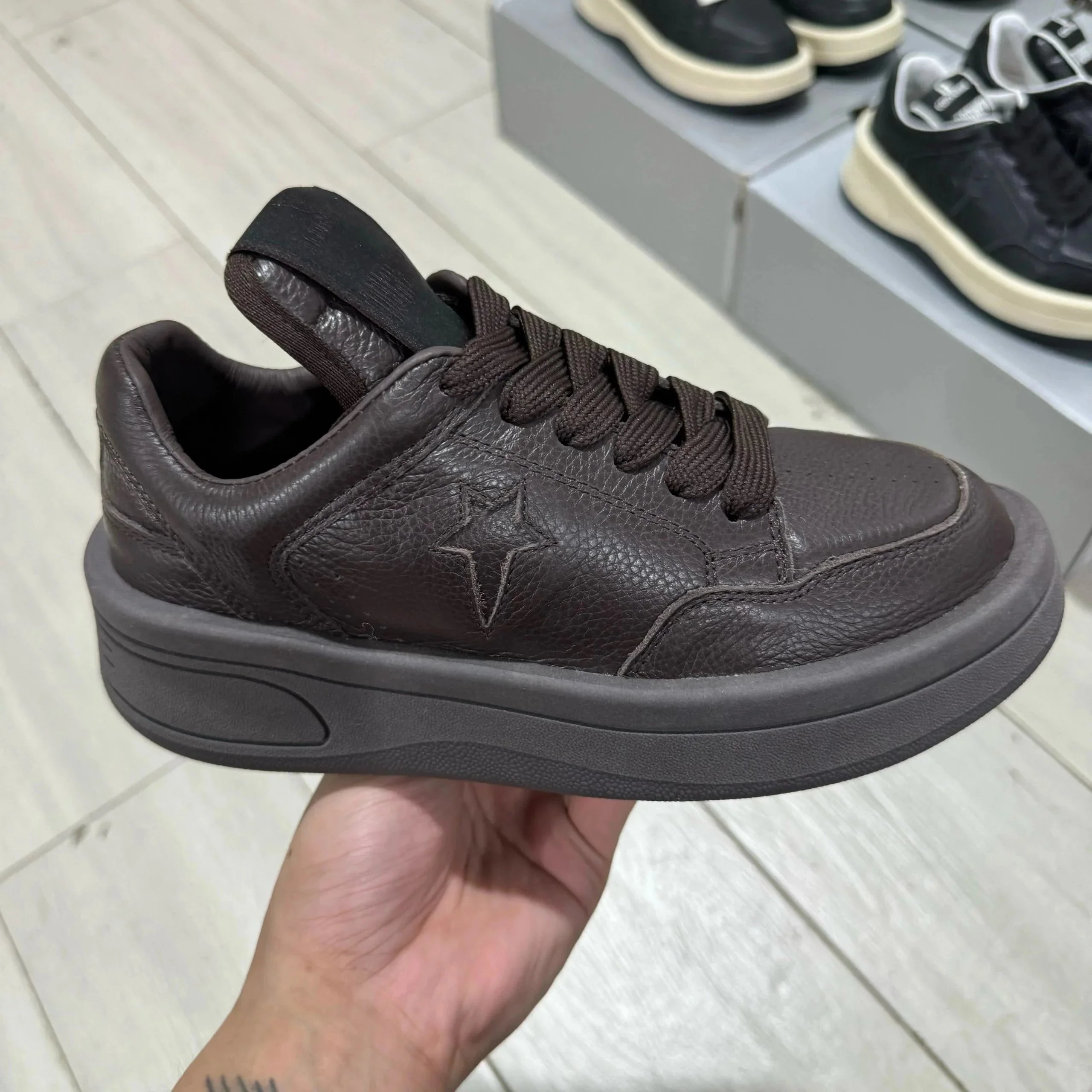 Converse x Rick Owens DRKSHDW TURBOWPN Mid 'Egret'