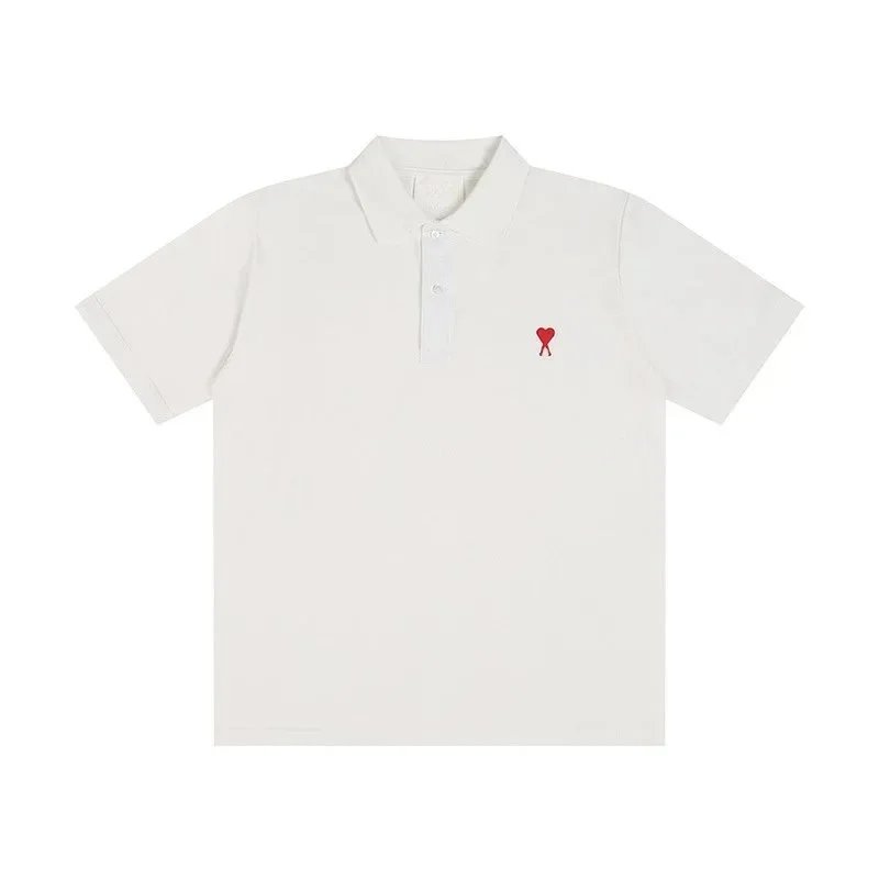 AMI Paris Ami de Cœur Polo Shirt White