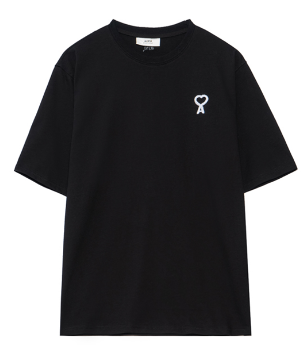 AMI Paris Ami de Cœur Small Embroidered Logo T-Shirt Black