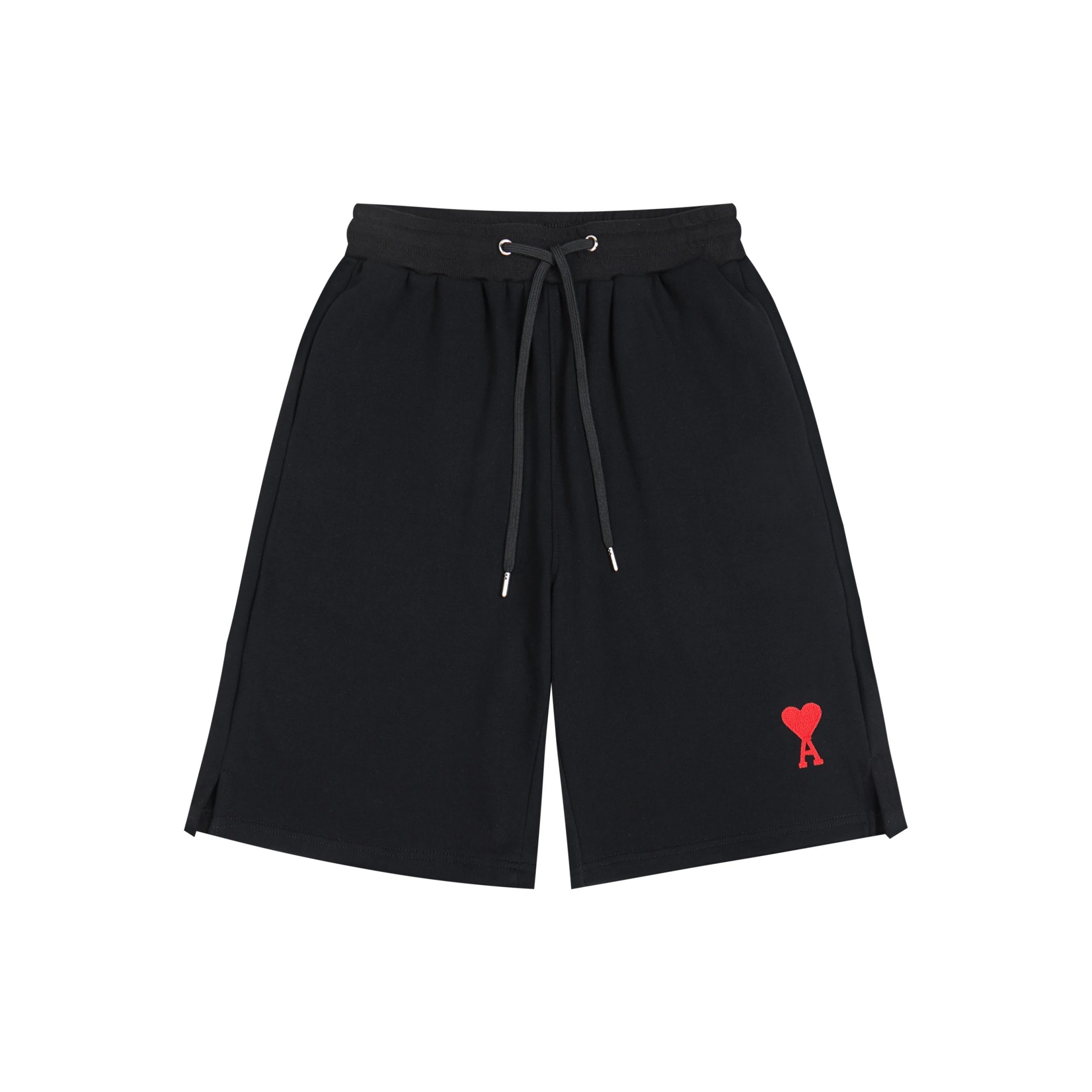 AMI Paris Ami de Cœur Fleece Shorts Black/Red
