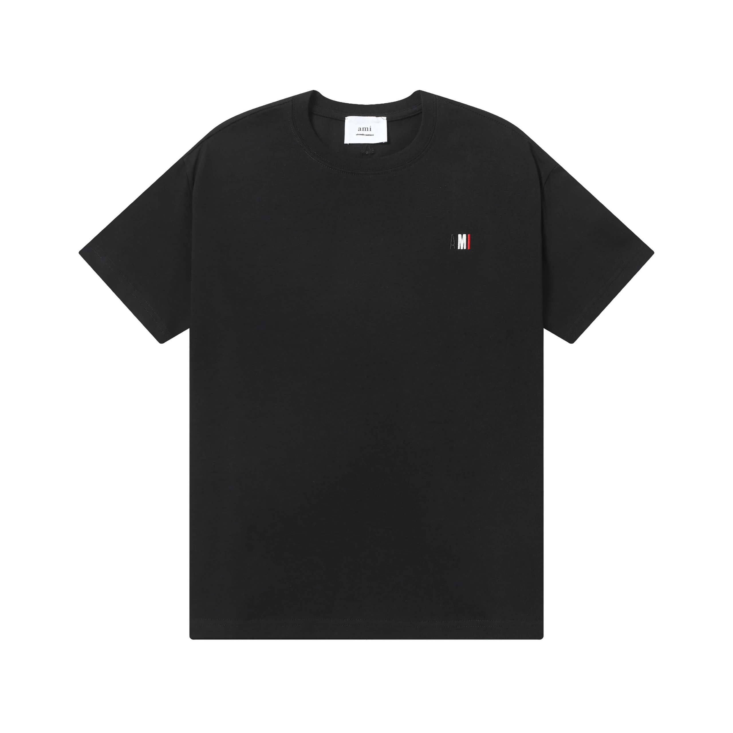 AMI Paris Bleu Blanc Rouge Logo T-Shirt Black