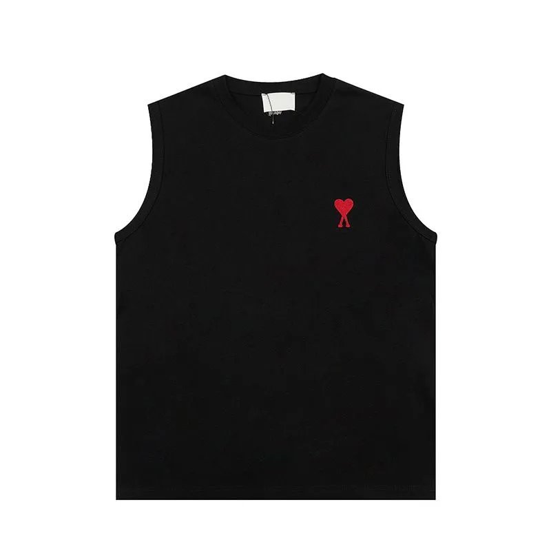 AMI Paris Ami de Cœur Organic Cotton Tank Top Black