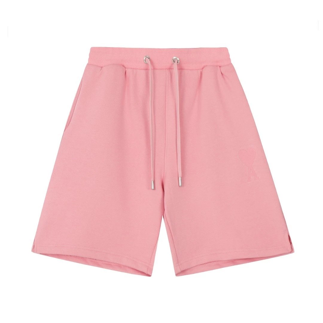 AMI Paris Ami de Coeur Tonal Embroidered Sweatshorts Pink