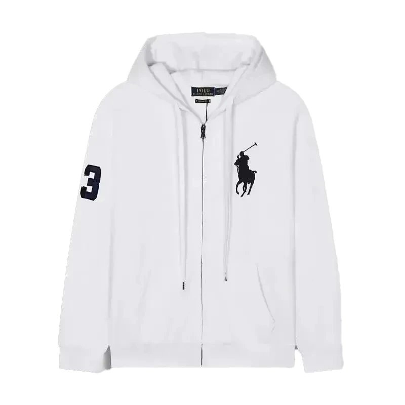 Polo Ralph Lauren Big Pony Fleece Full-Zip Hoodie White