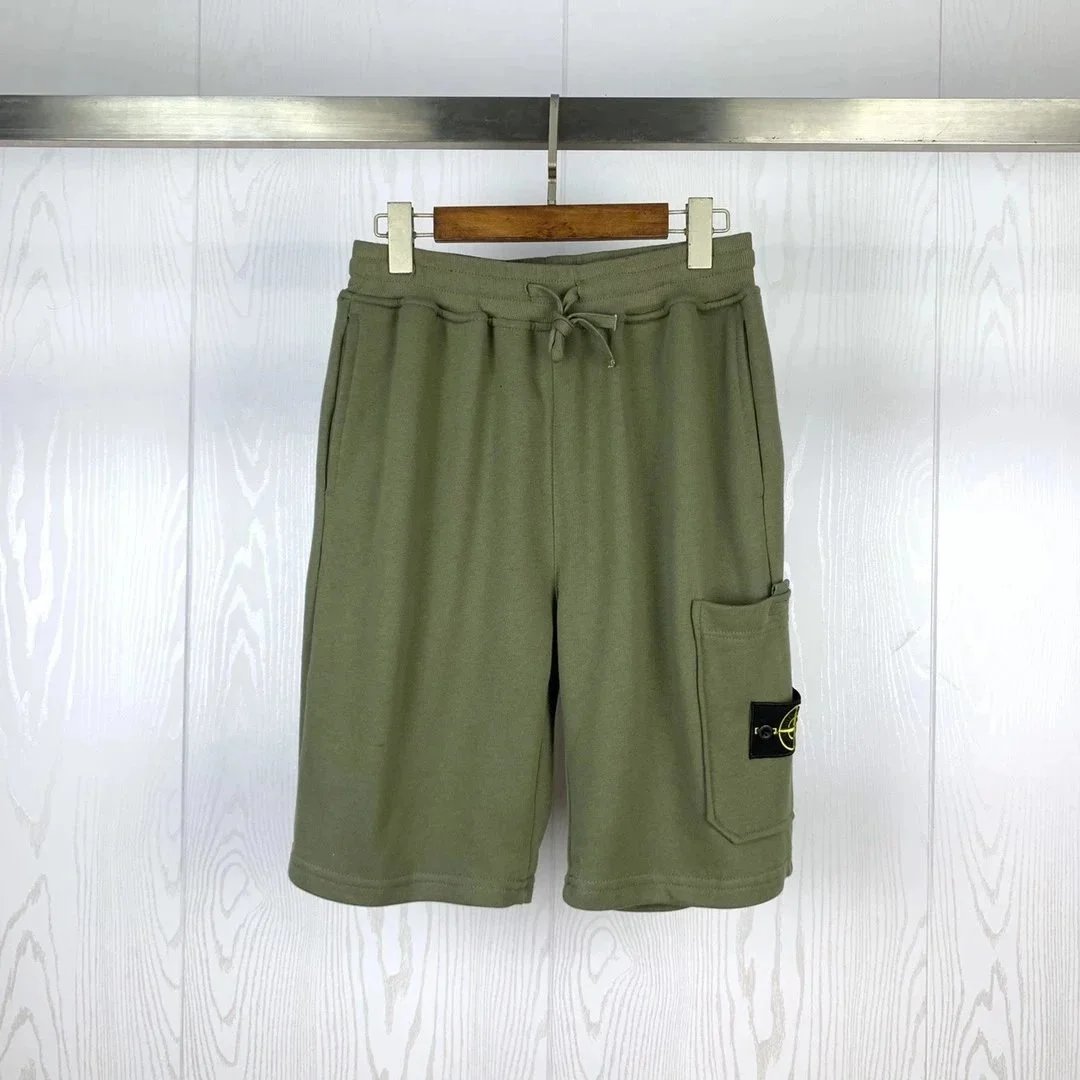Stone Island 64651 Cotton Fleece Cargo Bermuda Shorts Olive Green