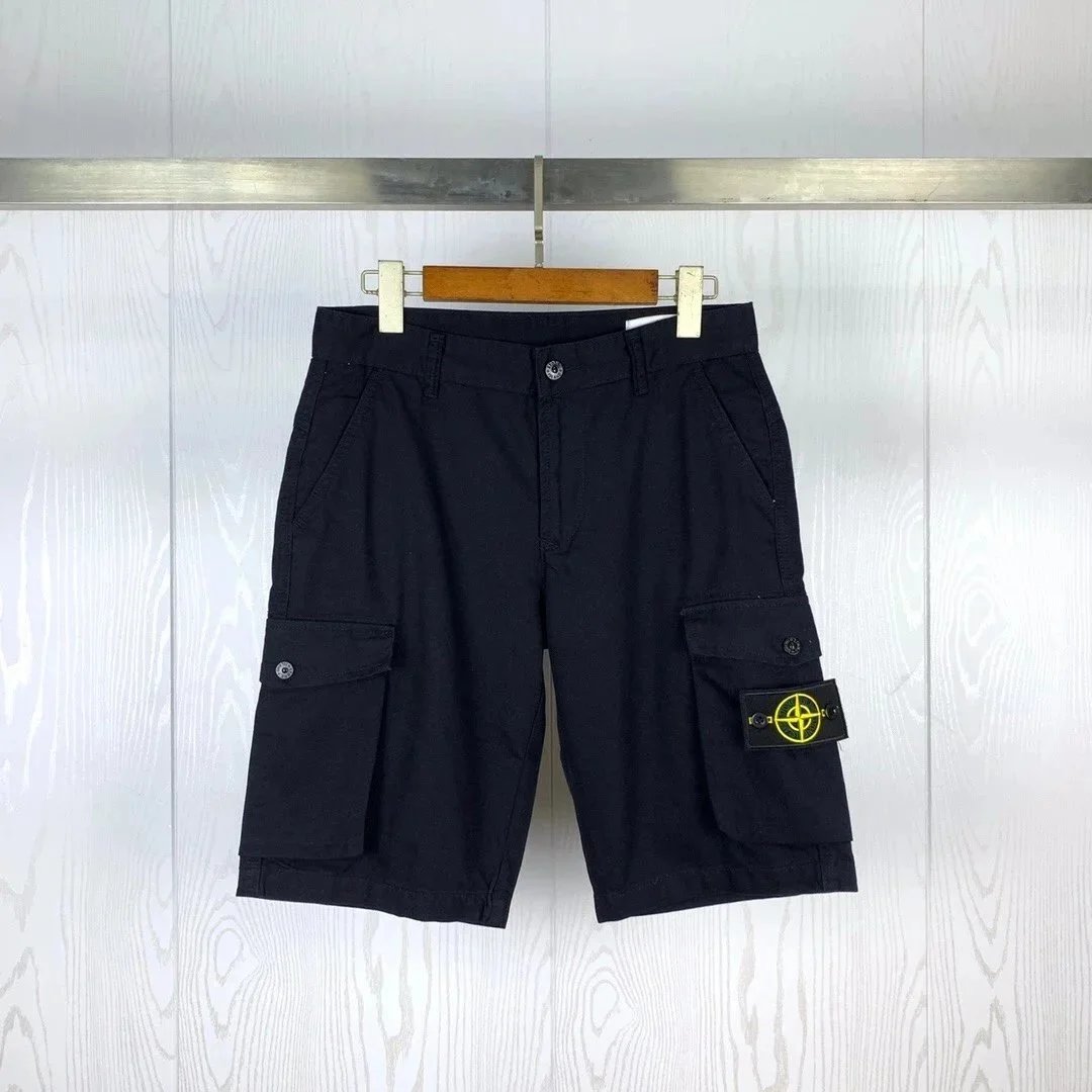 Stone Island 64651 Cotton Fleece Cargo Bermuda Shorts Olive Green