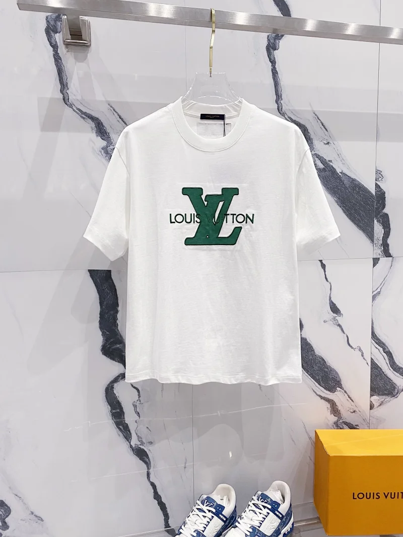 Louis Vuitton LV Embroidered Logo T-Shirt White Green