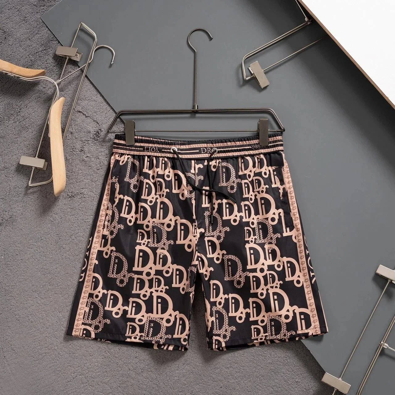 Dior Oblique Gradient Print Swim Shorts Black White