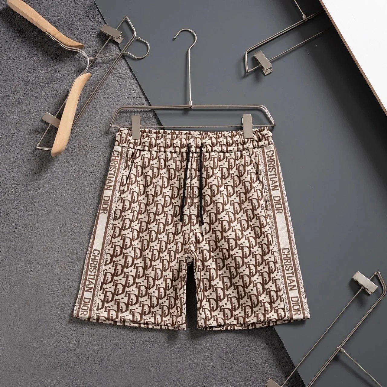 Dior Oblique Gradient Print Swim Shorts Black White